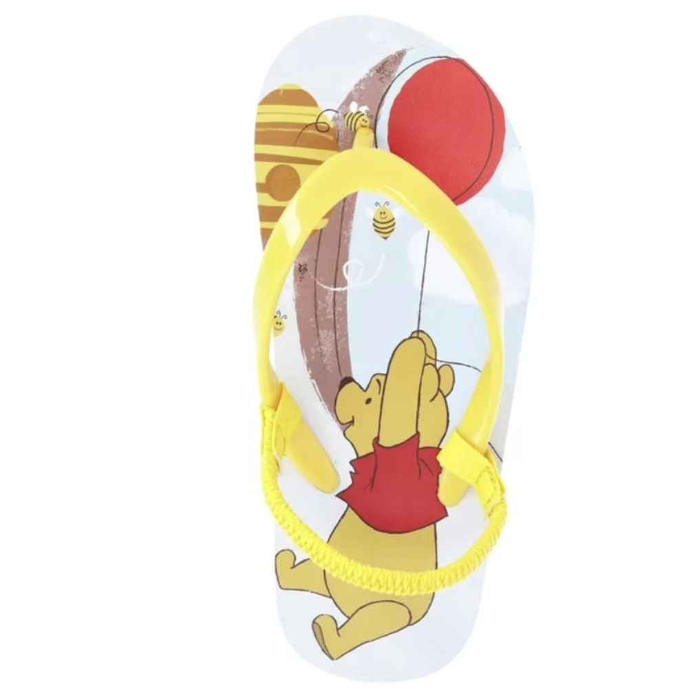NWT Disney Winnie the Pooh Bear Toddler Girls Backstrap Flip Flop Sandals